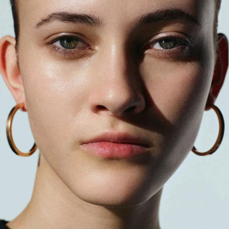 

Fashion Stainless Steel 20CM 35CM 50CM Big Circle Round Hoop Earrings Gold Color Women Lady Party Wedding Gift