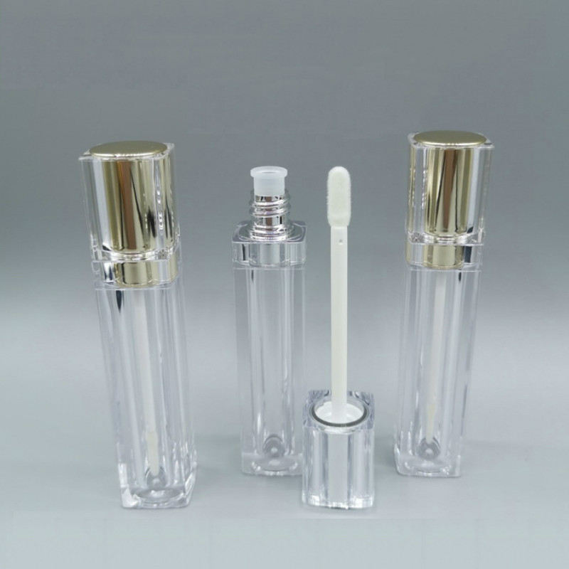 

8ml Lipgloss Square Plastic Box Containers Empty Bottles Rose Gold Lipgloss Tube Eyeliner Eyelash Container Mini Lip Gloss Split Bottle