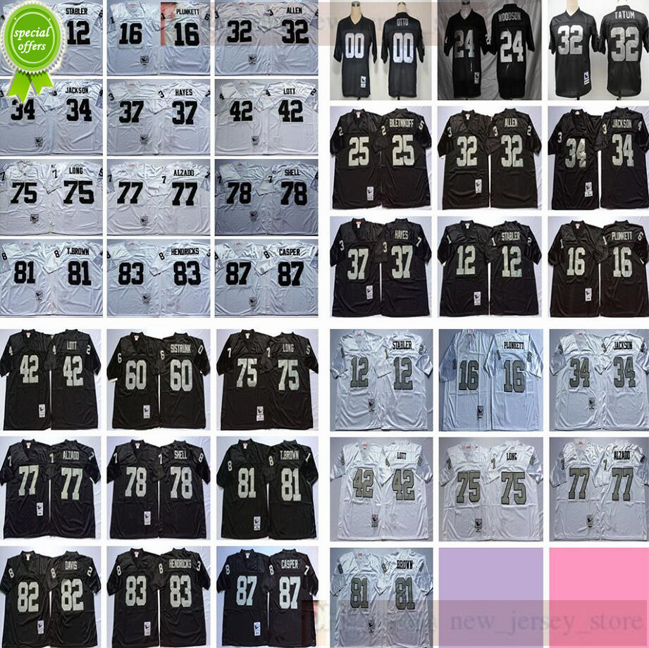

NCAA Football Retro Vintage 81 Tim Brown Lyle Alzado Jim Otto Jack Tatum Art Shell Ted Hendricks Dave Casper Woodson Jersey Mens Black Cheap, Black;red