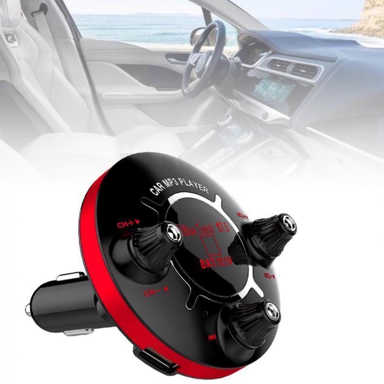 

12V Bluetooth Car FM Transmitter Handsfree Audio Car Mp3 Player Wireless In-Car FM Modulator Support Dual-AUX/Dual USB1