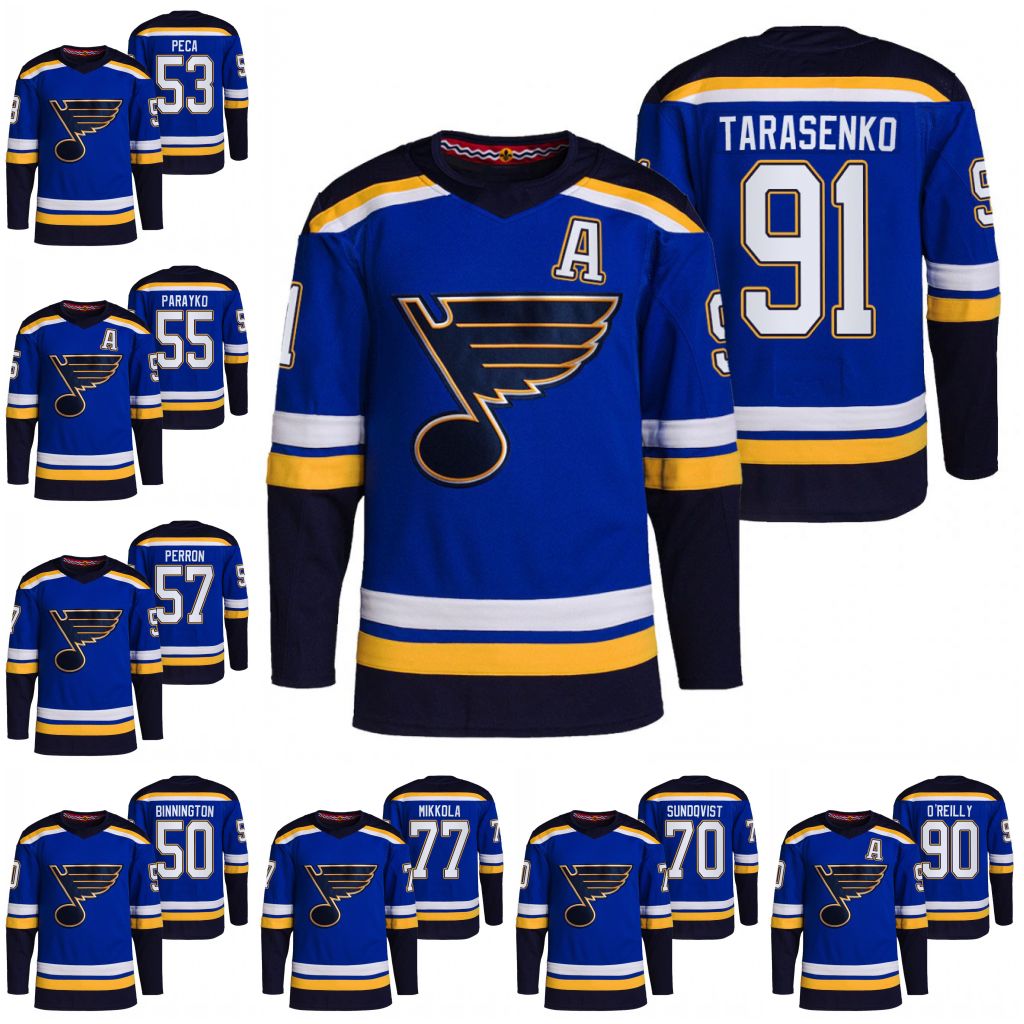 

90 Ryan O'Reilly 2021-22 Blues Jersey David Perron Matthew Pec Niko Mikkola Oskar Sundqvist Colton Parayko Justin Faulk Ville Husso James Neal Torey Krug Hockey jersey, Men s-xxxl