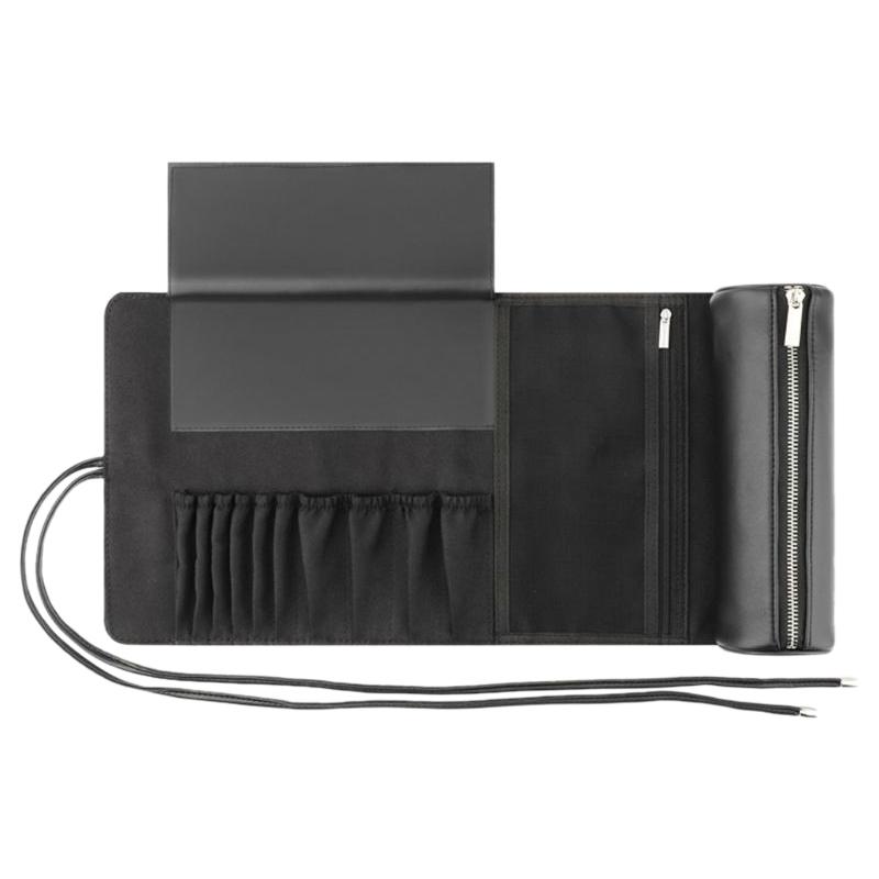 

Happy Makeup Women Brush Rolling Case Portable Travel Cosmetic Makeup Bag Storage Pouch Organizer, Black