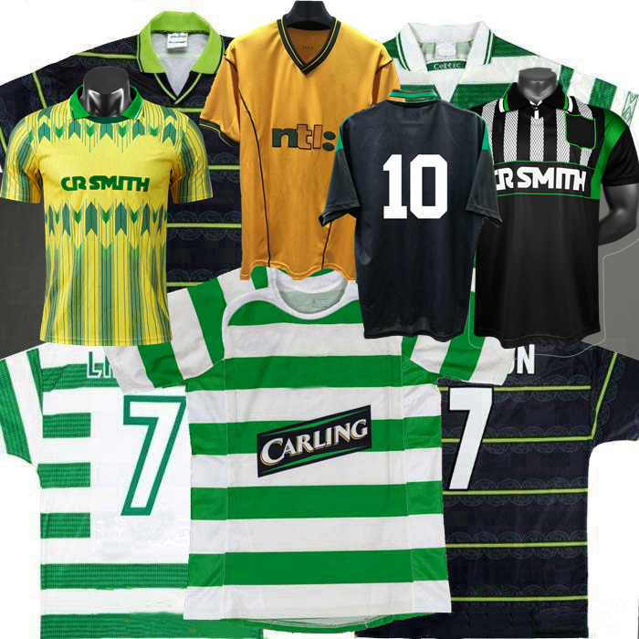 

1984 85 86 87 88 89 1990 92 93 95 96 97 98 99 2005 2006 retro soccer jerseys LARSSON NAKAMURA Classic Vintage Celtic football Sports shirts, Black;yellow