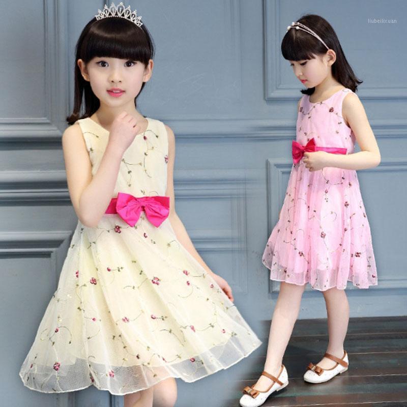 

Floral Dress For Girls Summer Mesh Girls Dress Bow Kids Clothes Children's Spring Teen Clothing 4 6 8 12 Years1, 4 striped