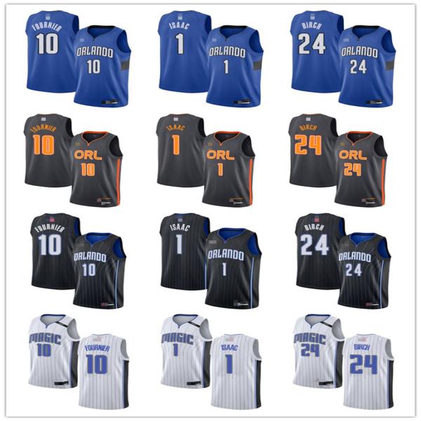

Mens Womens Youth Orlando Magic 10 Evan Fournier 1 Jonathan Isaac 24 Khem Birch Blue white custom Basketball Jerseys, Colour