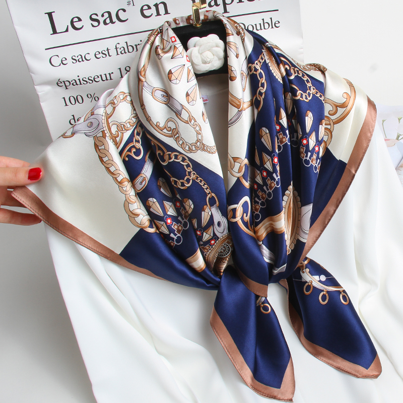 

100% scarf 90*90cm female 2020 mark hangzhou pure bandana wrappers for ladies royal handkerchief square silk F0YO
