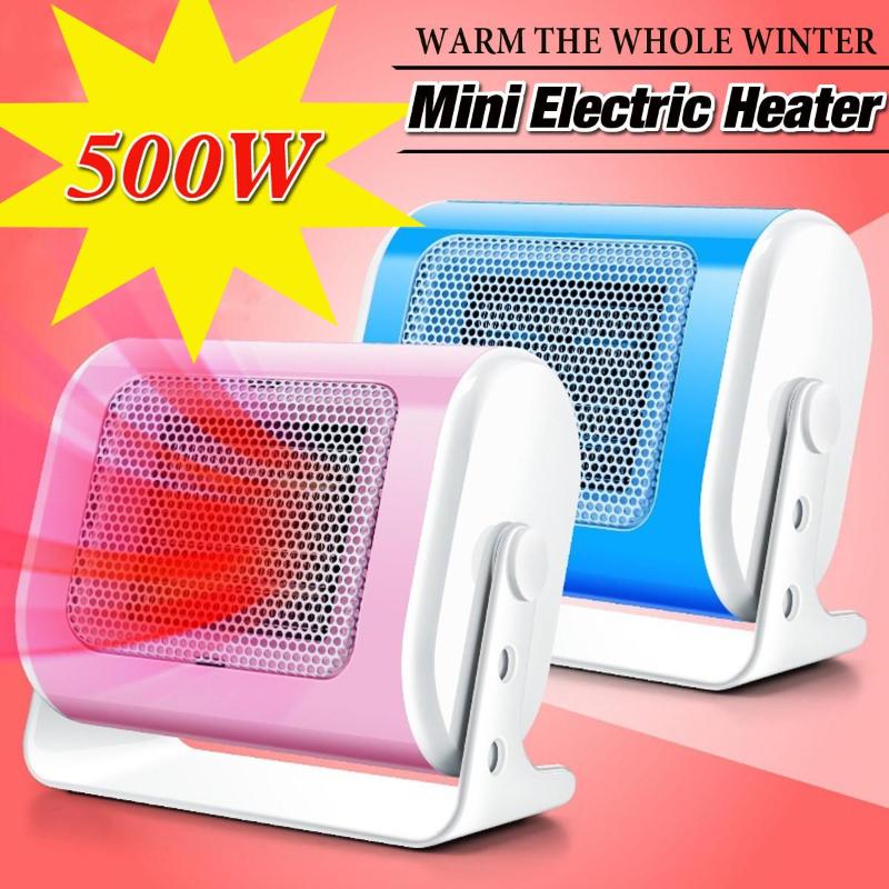 

500W Portable Air Heater Stand Winter Desktop 220V Electric Heaters Fan Room Office Instant Heat Mini Warmer Machine Appliances