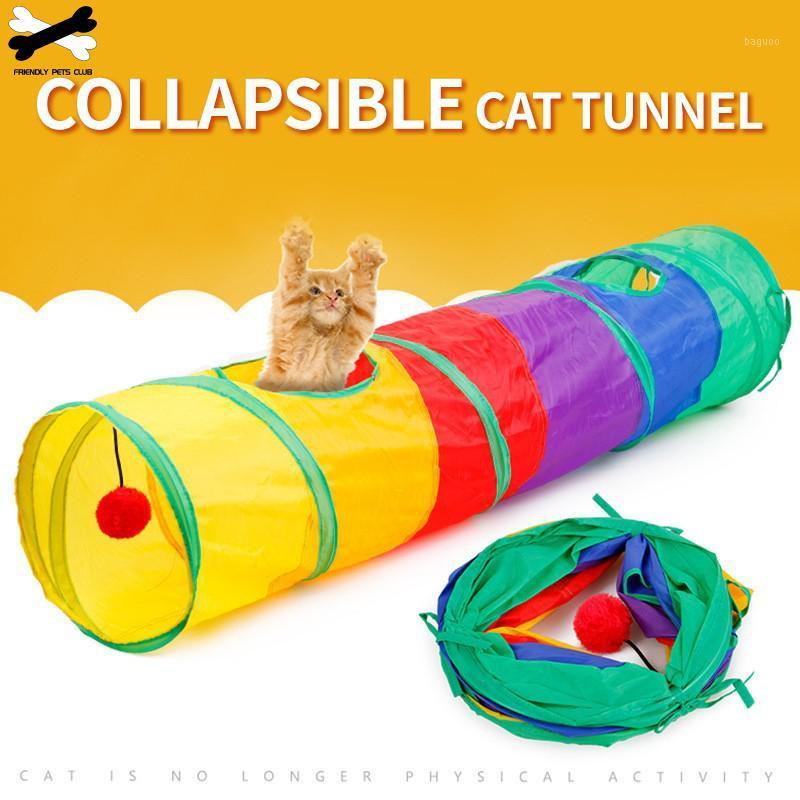 

Funny Cat Toy Rainbow Tunnel 2 Holes Kitty Cave Tube Bulk Toys Brain Game Pet Products1