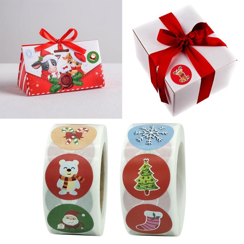 

Merry Christmas Theme Sealing Sticker Xmas New Year Party DIY Gifts Posted Baking Decoration Package Multifunction Cute Label
