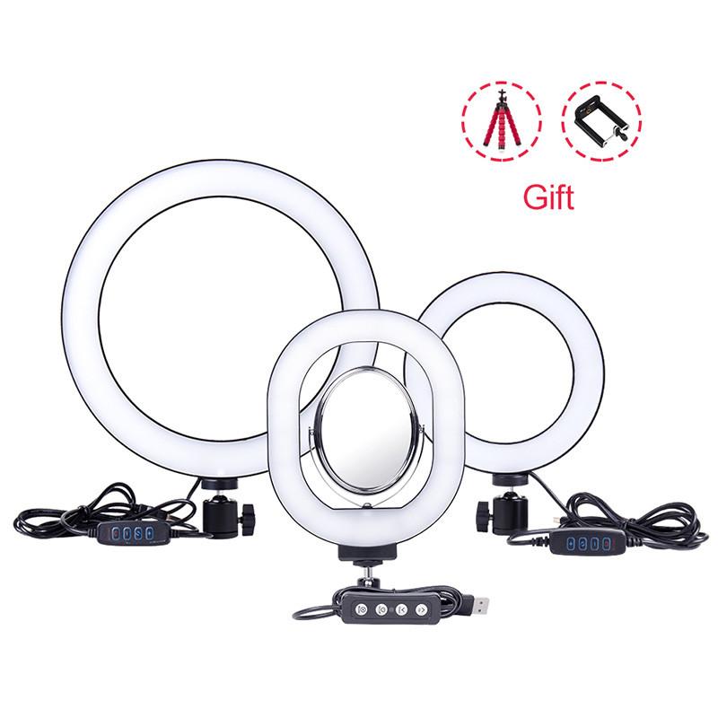 

6"/10" Ring Light Dimmable LED Selfie Ring Lights for Live Studio Makeup Photography with Free Tripods Phone Clip