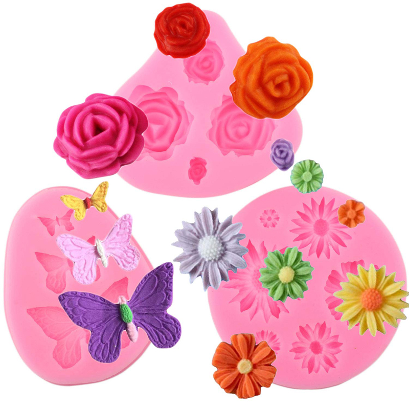 

3d Sugarcraft Butterfly Silicone molds fondant Flower mold cake decorating tools chocolate moulds wedding decoration mould