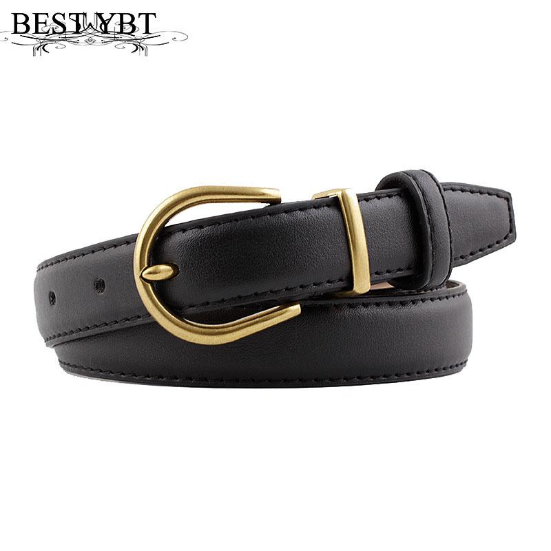 

Belts YBT Imitation Leather Women's Belt Alloy Retro Gold Pin Buckle Casual Fashion Student Youth Decorative For Jeans, Black