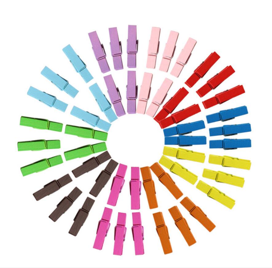 Bag Clips Home Storage Color cute wooden 3.5x0.7cm Hemp rope decoration photo lovely clip-image-621266496