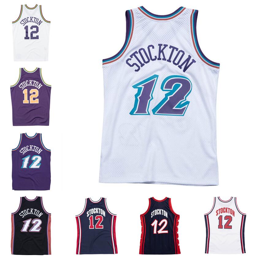

Stitched basketball jersey John Stockton Mitchell & Ness 1991-92 96-97 classic retro jerseys Men Women Youth S-6XL, Stitched jersey