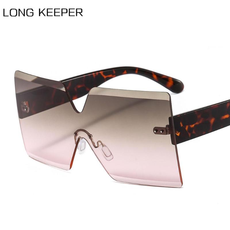 

Rimless Square Sunglasses Women 2021 Fashion Vintage Gradient Sun Glasses Female Brand Designer Big Frame Oversize Eyewear UV400