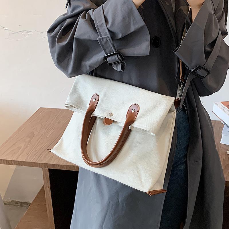 

C High Capacity canvas Big Handbag Bags For 2021 Tend Shoulder Handbags Female Travel Totes Lady Hand Bag, Black