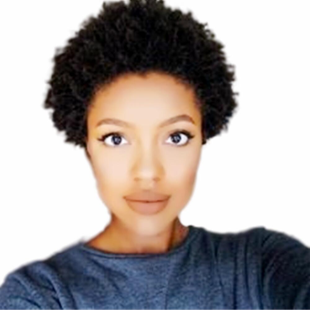 

Brazilian Afro Kinky Curly Human Hair Wigs for Black Women Glueless Lace Front Full Machine made Wig with Baby Hair, 1b color