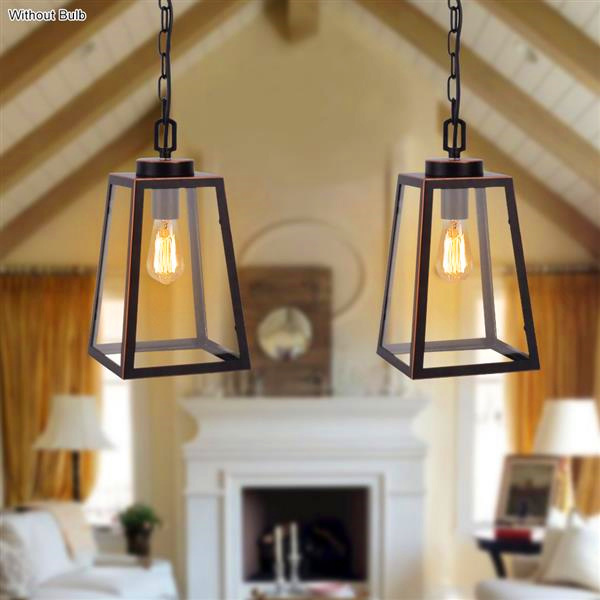 

Wide Pressure American Wrought Iron Glass Chandelier E26 Interface Black Painted Gold Painted Dining Light Chain Length 1M