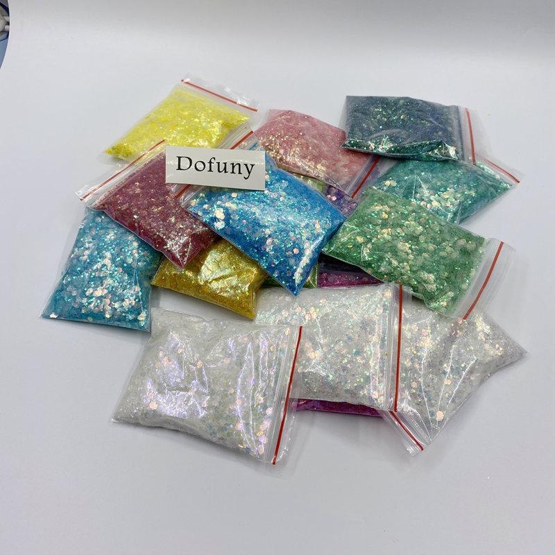 

20g/bag Mermaid Glitter Flakes Sparkly 3D Hexagon Holographic UV Gel Varnish Nail Tips Glitter Powder DIY Nail Art Decoration