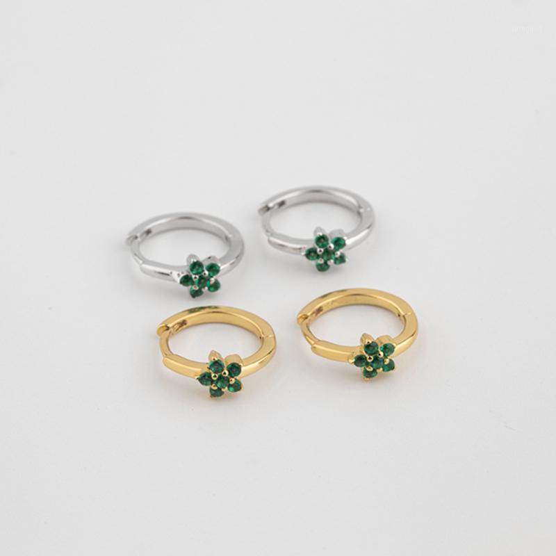 

Hoop & Huggie 925 Sterling Silver Earring Fashion Zircon Flower Ear Ring Horse Eye Bone Buckle Simple Personality Wild Girl Jewelr1
