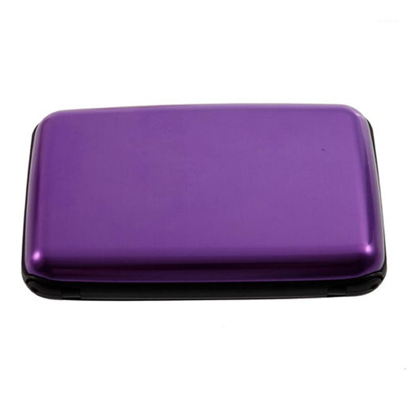

Waterproof Business ID Wallet Holder Aluminum Metal Case1, Purple
