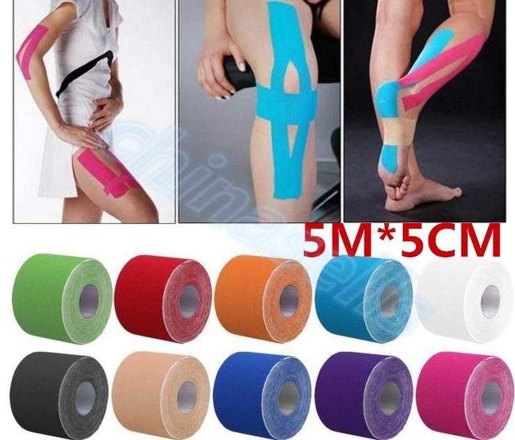 

50pcs 5cm x 5m Muscle Tape Sports Tape Kinesiology Cotton Elastic Adhesive Muscle Bandage Care Physio Strain Support, Mix colour leave msg