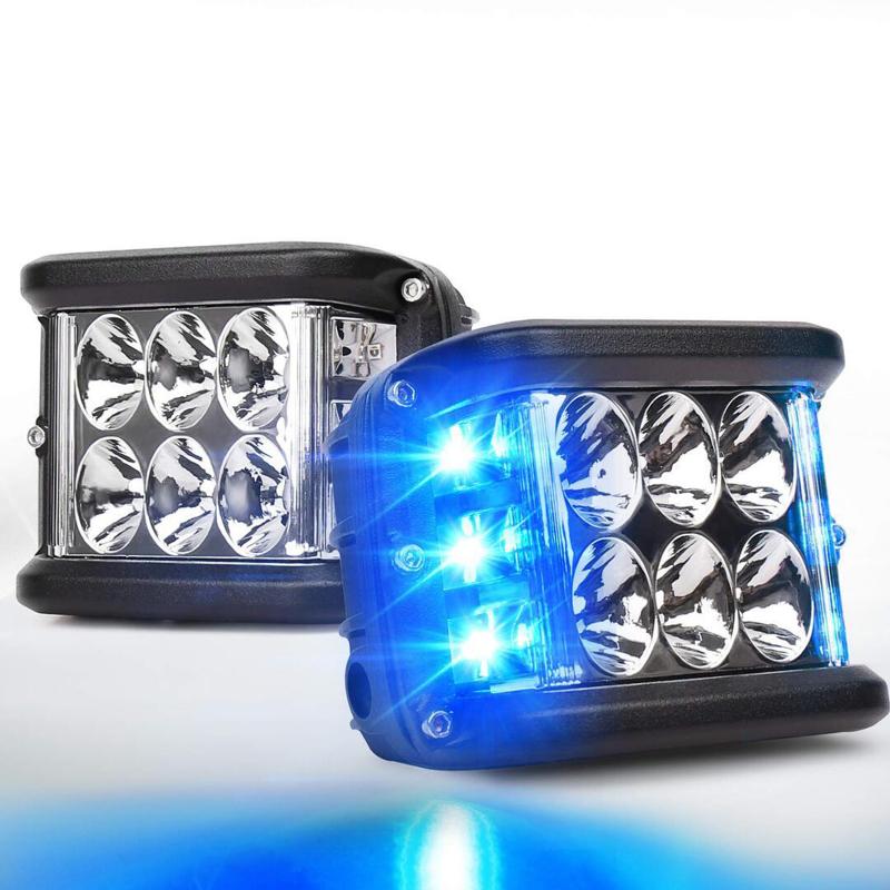 

3.75" Dual Side Shooter Dual Color Strobe LED Pods for Truck ATV Boat Car ASD88