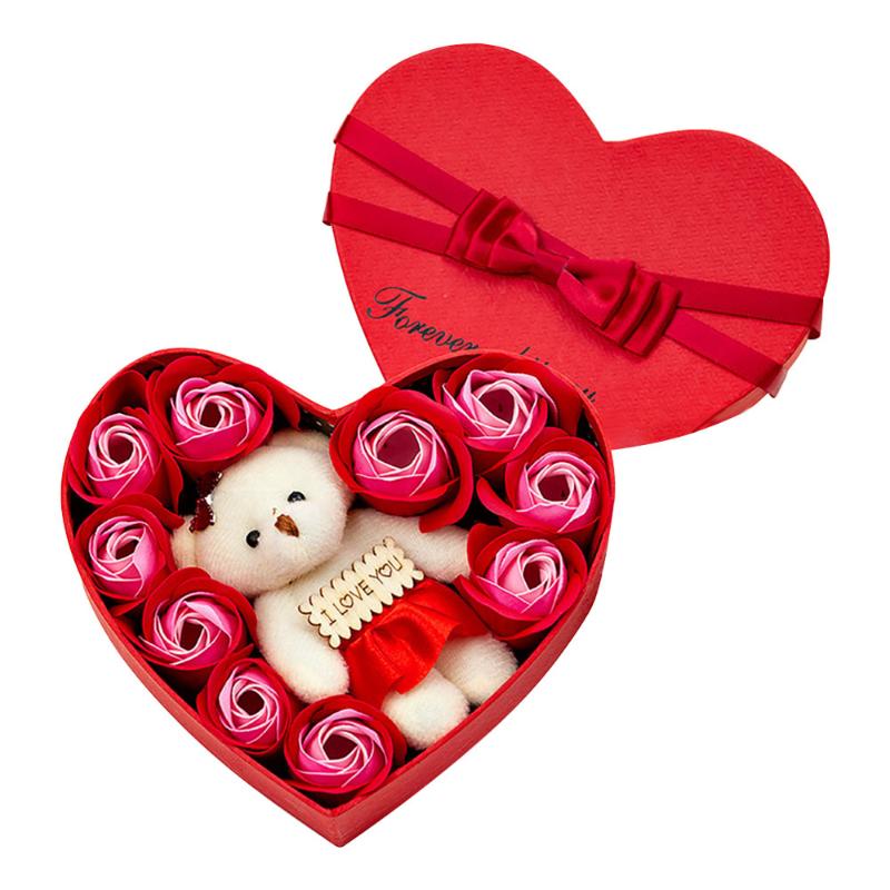 

Meldel Heart Boxed Scented Soap Rose Flower Bear Soap Flore In Box Wedding Decor Gift For Valentine'S Day Party Decor Flore