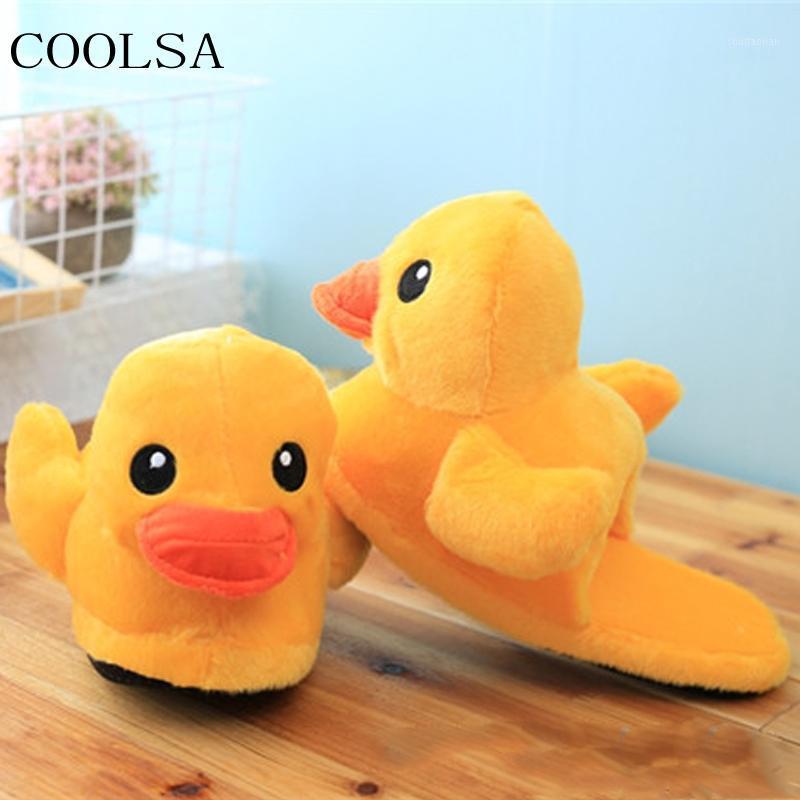 

Women's Winter Plush Shoes Cute cartoon Little Yellow Duck Animal Slippers Women's Fur Mules Shoes Ladies Indoor Warm Flip Flops1, As shown