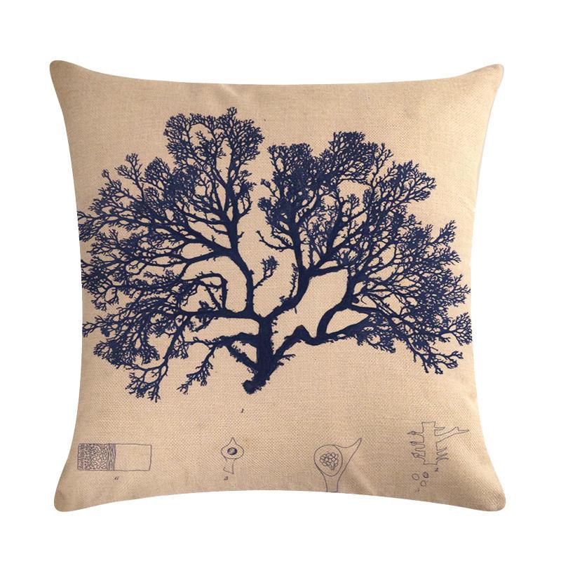 

Retro Cushions Case Pine Tree Partern Pillow Covers Outdoor Linen Home Decorating Cushion Cover 45*45cm, 01