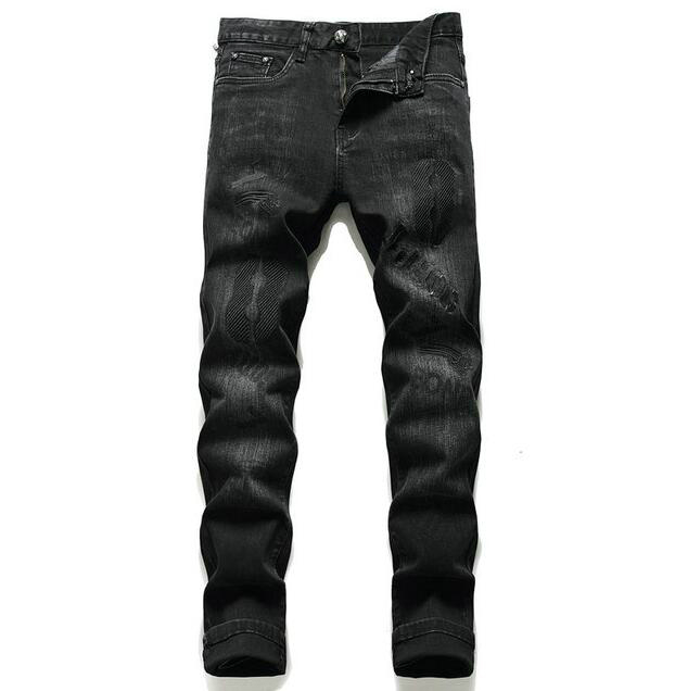 

21SS Men's brand Designers Jeans Distressed Ripped Slim Fit Biker Denim pants Mens Leisure fashion high quality Jeans, Black