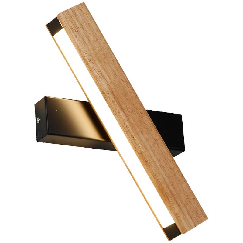 

Nordic wall lamp bedroom bedside lamp solid wood aisle study living room modern creative rotatable decor wall WJ912