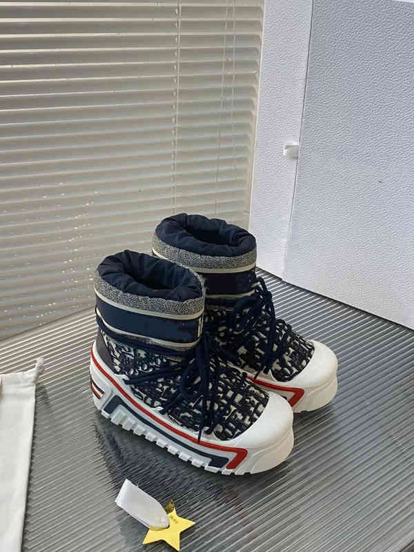 

Boots and Luxury alps ankle snow boots winter navy shiny nylon print upper paired with cross lacing size 35-41 D061, Box