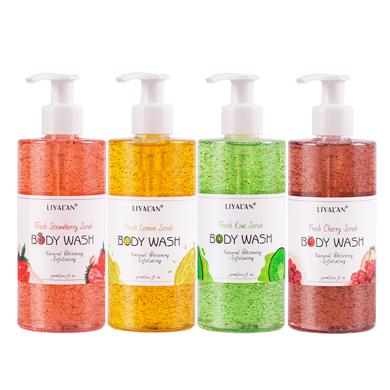 

Natural Vegan Fruit Scrub Body Wash Skin Pores Exfoliating Whitening Lightening Organic Bodywash Deep Clean Foam Bath Shower Gel