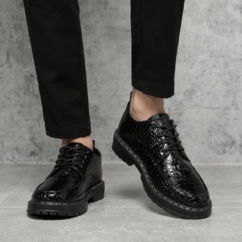 

Leather shoes men's autumn breathable men's shoes Korean suits casual young British business suits small leather, Black