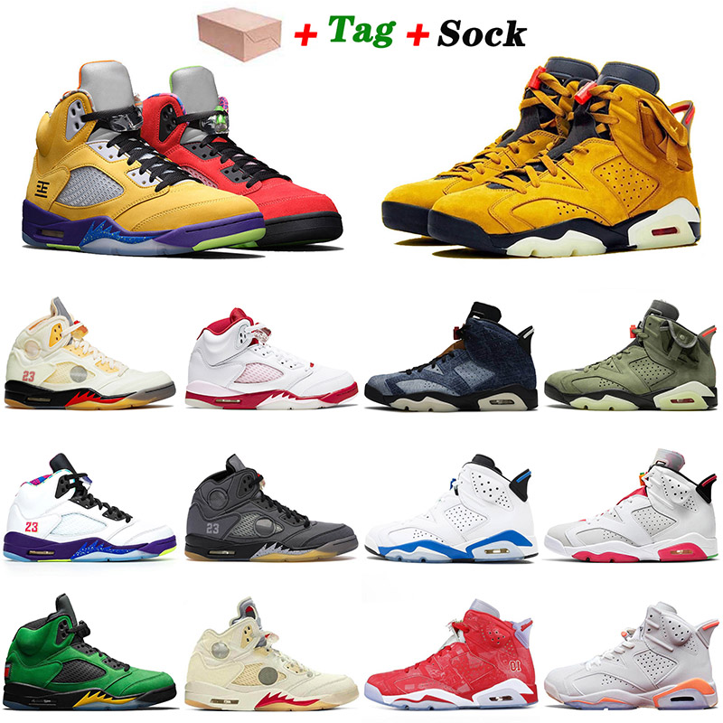WHAT THE 2021 WITH BOX New Arrival Jumpman 5 5s Sail Off mens womens Basketball Shoes 6 6s Hare Carmine Trainers Sneakers 36-47