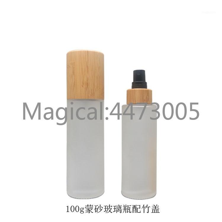 

100ml 120ml 10pcs Empty Cosmetic Spray Bottle with Bamboo Cap Cosmetic Liquid Refillable Frosted Glass Bottle Makeup Packing1