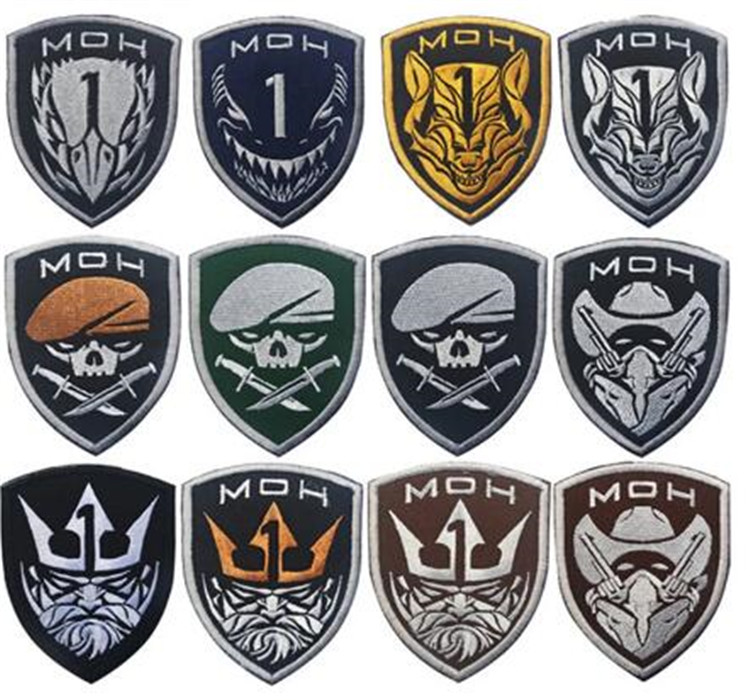 

Hunting accessories Patch Honor Medal of honor MOH King Eagle Wolf Skull Tactical Military Patches Army Embroidery badges black
