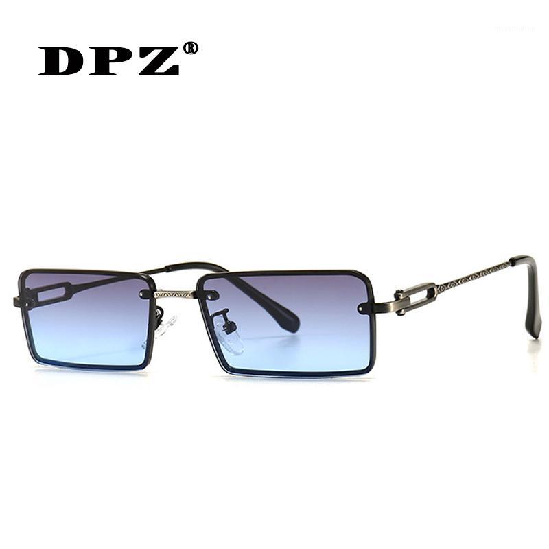 

New Rectangle Sunglasses Women men Punk Frameless Designer 2020 Small Lens Personality Sun Glasses Shades UV4001