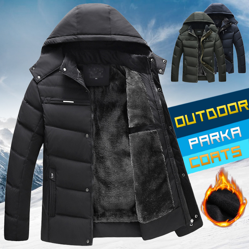 

Men's Winter Coat 2020 Thicken Wind-proof Warm Male Casual Parkas Down Jacket with Hood Outwear Cotton-quilted Jackets 0f57, Fk048 armygreen