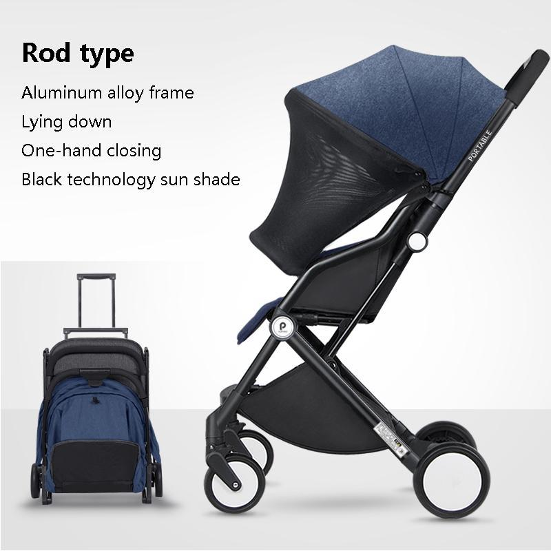 

Portable baby stroller can sit and reclining ultra light folding baby umbrella four wheel children stroller1