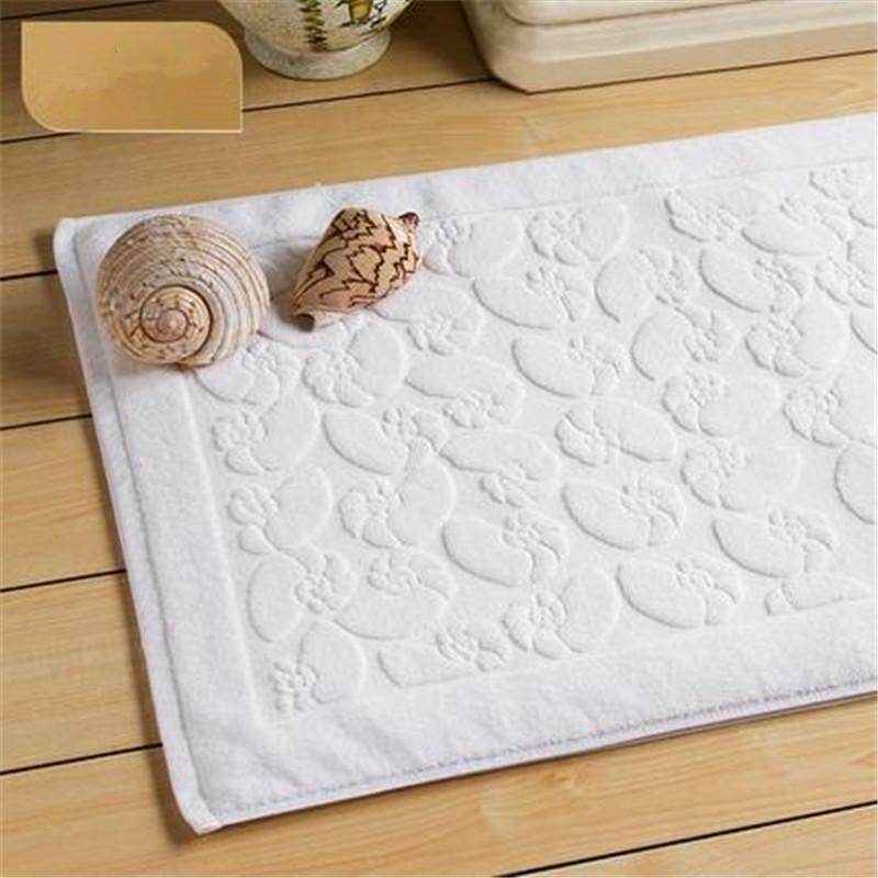 

Five star hotel pure cotton bathroom door mat pure cotton home kitchen bathroom conch pattern door mat, White