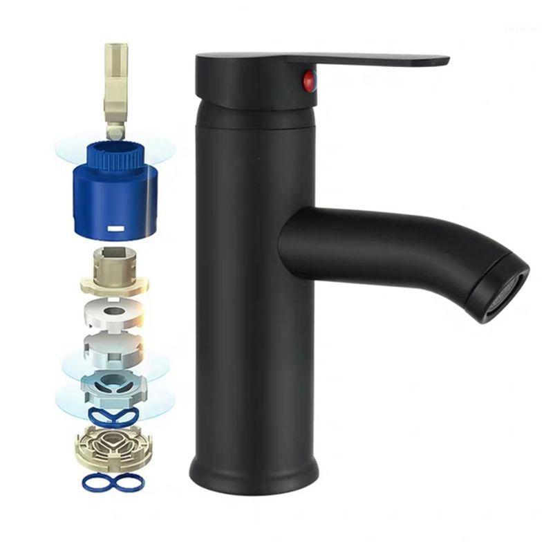 

Single Handle Bathroom Basin Faucets Cold/Hot Mixer Basin Sink Tap Black1
