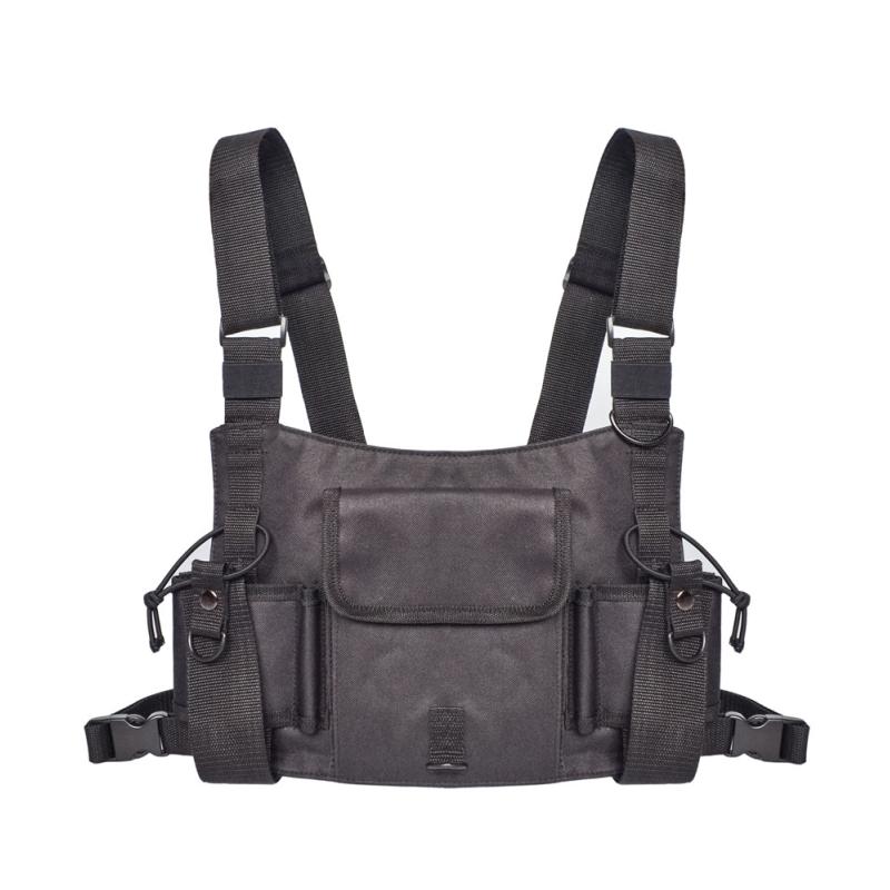 

Walkie talkie Radio Harness chest Front Pack Pouch Holster Vest Rig Carry bag