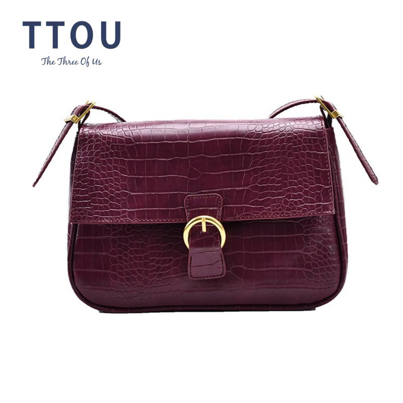 

Crocodile Pattern PU Leather Crossbody Bags for Women 2021 Female Totes Fashion Shoulder Handbags and Purses, As photo