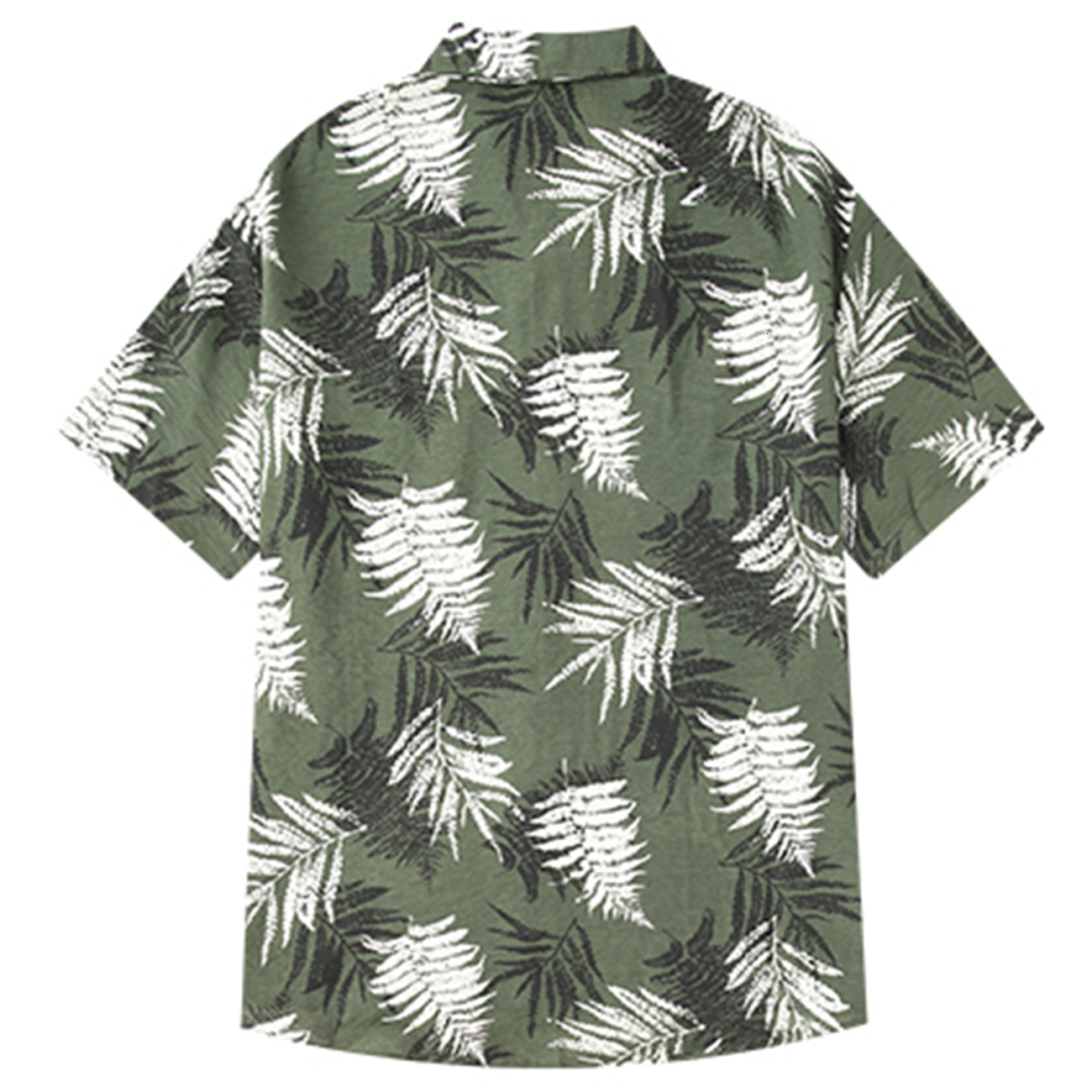 

2021 New Aelfric Eden Hip Hop Leaves Print Men Summer Harajuku Oversized Tops Streetwear Fashion Short Sleeve Hawaii Shirts Tbx9, Green