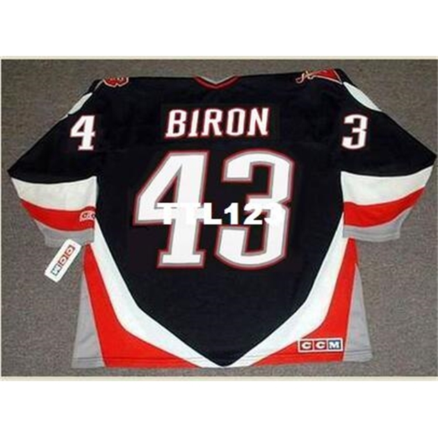 

Mens #43 MARTIN BIRON Buffalo Sabres 2003 CCM Retro Hockey Jersey or custom any name or number retro Jersey, Black