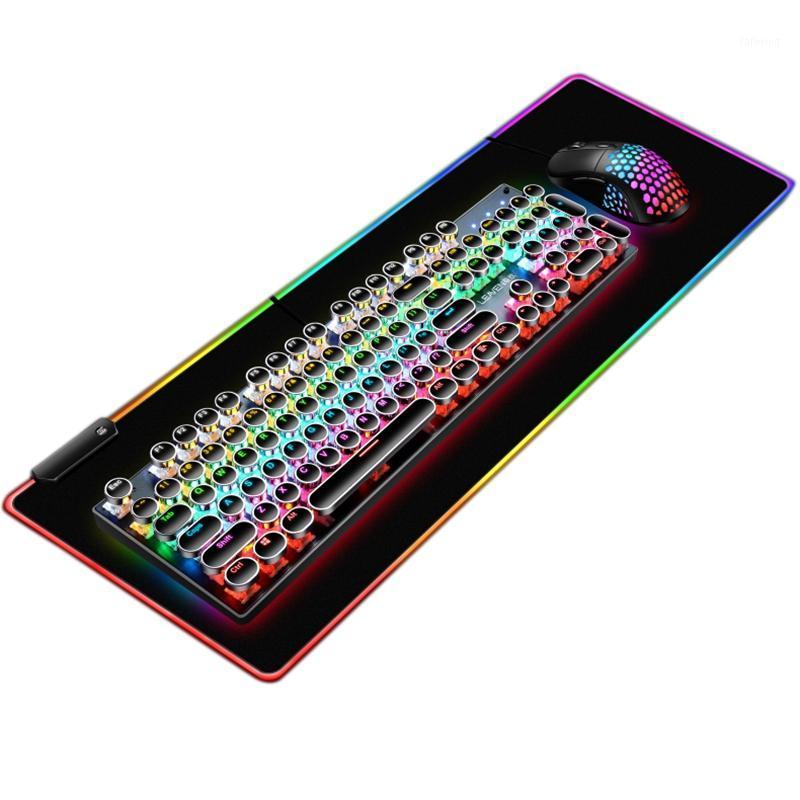 

Gaming Keyboard Mouse RGB Mouse Pad Set, 104 Keys Keyboard 6 Keys Light Effect Pad USB Port, for Computer1