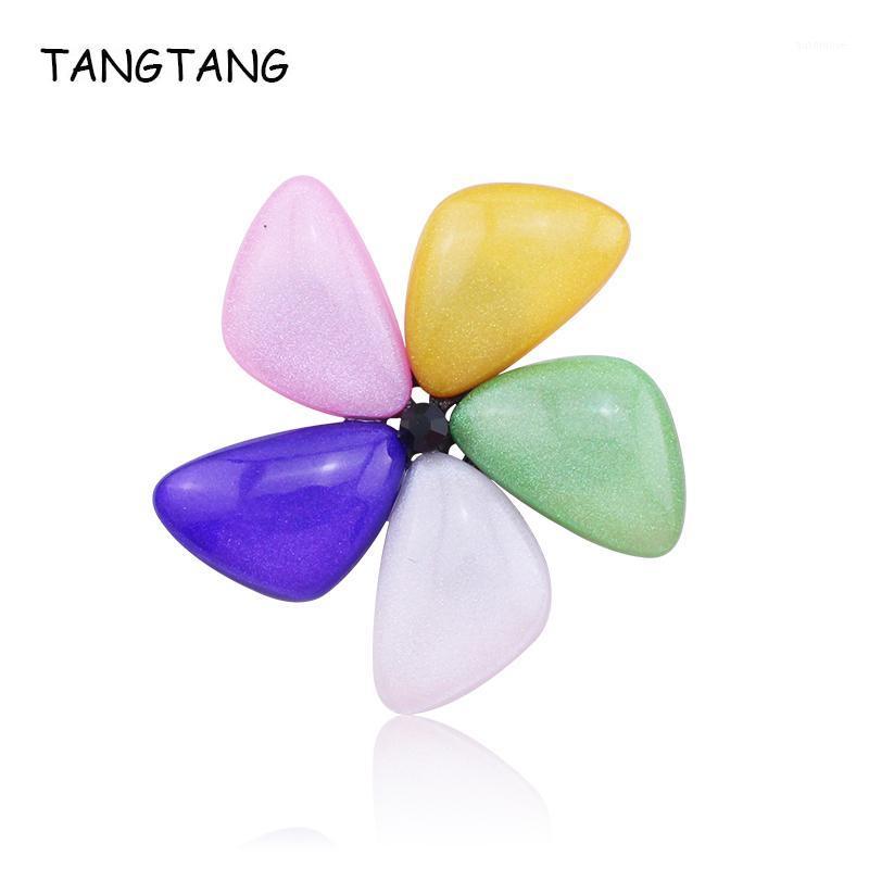 

TANGTANG Flower Brooch For Bridal Lovely Colorful Petal Pins And Brooches Resin Glittery Delicate Brooches For Scarf Accessories1