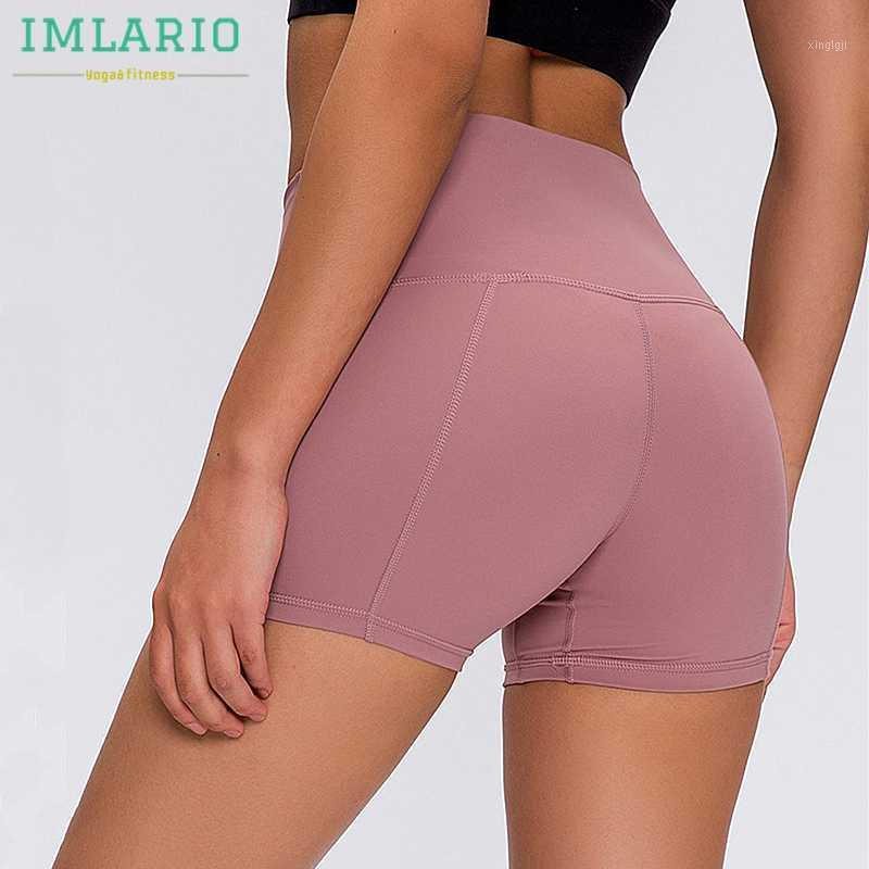

IMLARIO ESSENTIAL Camo Athletic Yoga Shorts Smooth Plain Women Workout Fitness Suqat Active Running Shorts High Rise XS -XL1, Black